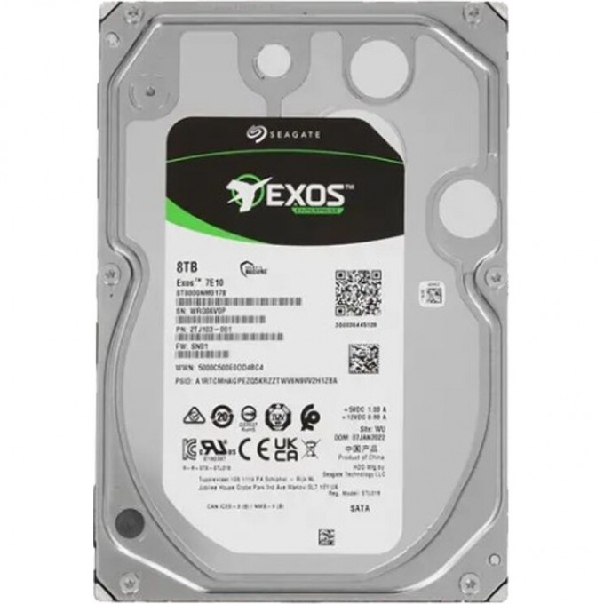 Жесткий диск SEAGATE EXOS 7E10 SATA 8TB 7200RPM 6GB/S 256MB ST8000NM017B Жесткий диск SEAGATE EXOS 7E10 SATA 8TB 7200RPM 6GB/S 256MB ST8000NM017B