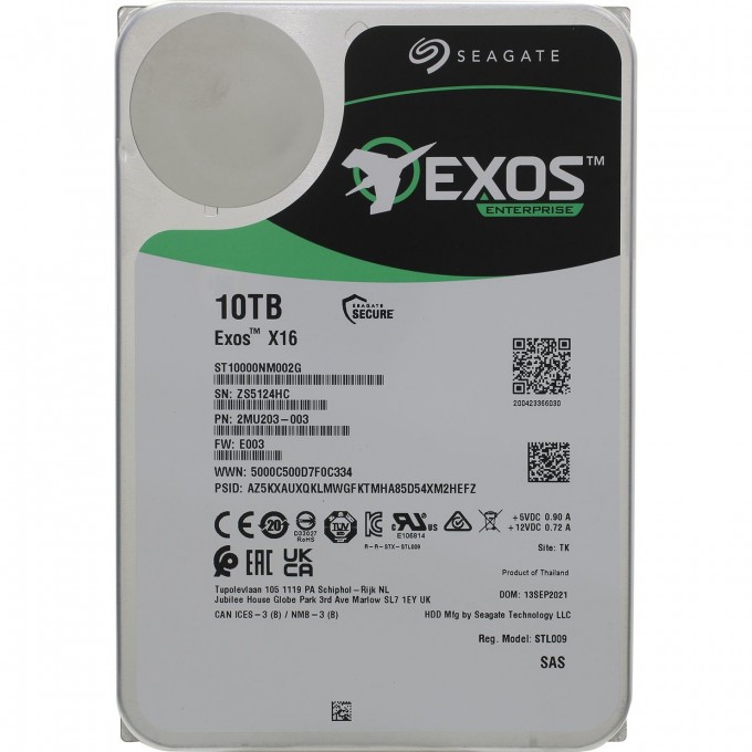 Жесткий диск SEAGATE EXOS X16 10 TB SAS 3.0, 256 MB ST10000NM002G Жесткий диск SEAGATE EXOS X16 10 TB SAS 3.0, 256 MB ST10000NM002G