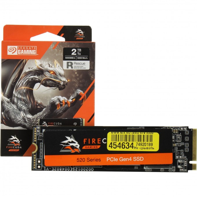 Накопитель SSD SEAGATE FIRECUDA 520 M.2 2280 2.0 ТБ PCI-E 4X4 NVME NAND 3D TLC ZP2000GM3A002 Накопитель SSD SEAGATE FIRECUDA 520 M.2 2280 2.0 ТБ PCI-E 4X4 NVME NAND 3D TLC ZP2000GM3A002